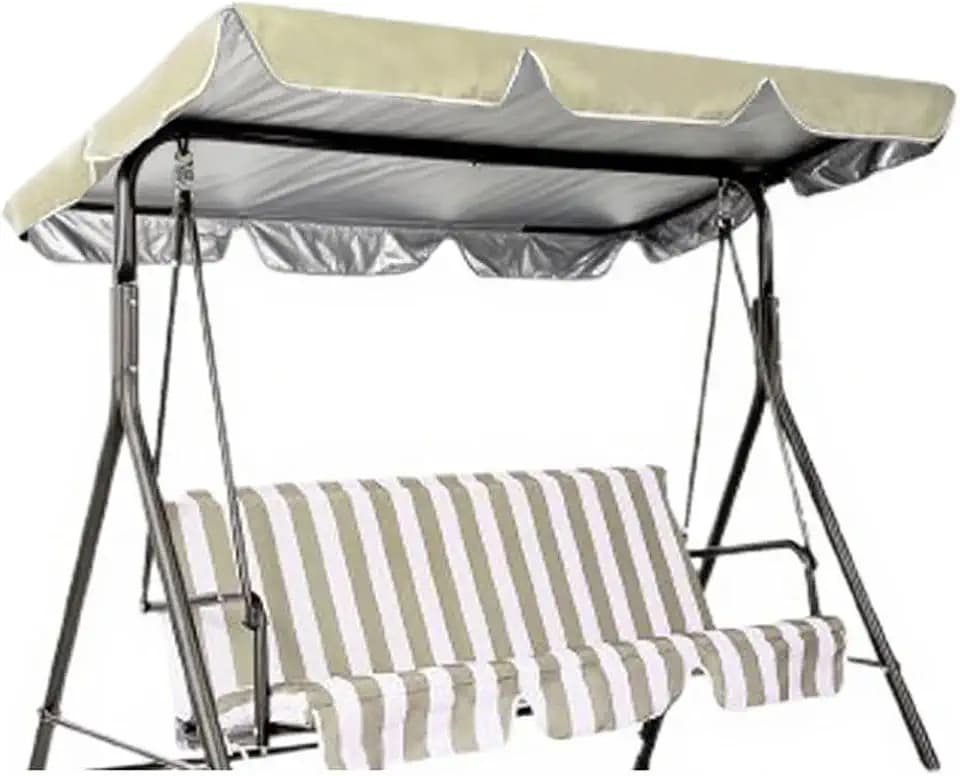 Patio Swing Canopy Replacement Top for 3 Seat Swing, Beige (74 * 51 * 5.9)