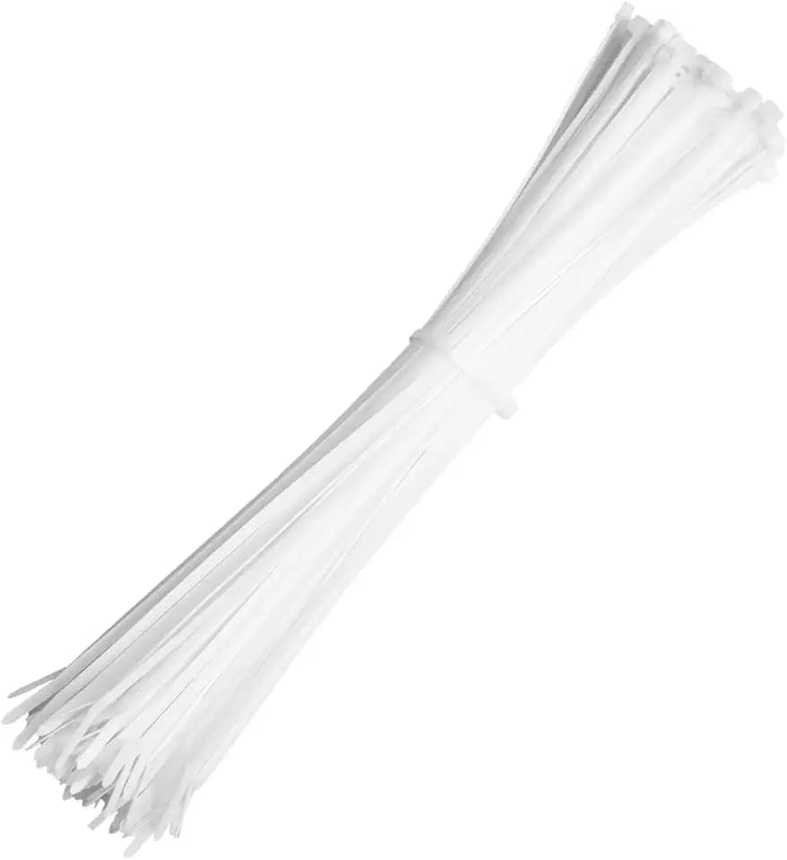 Bolt Dropper 8 Inch 1000 White Zip Cable Ties 40lbs Tensile Strength - Secure Projects with Confidence: Heavy Duty, Self-Lock Premium Nylon Cable Wire Ties for Indoor Outdoor Use