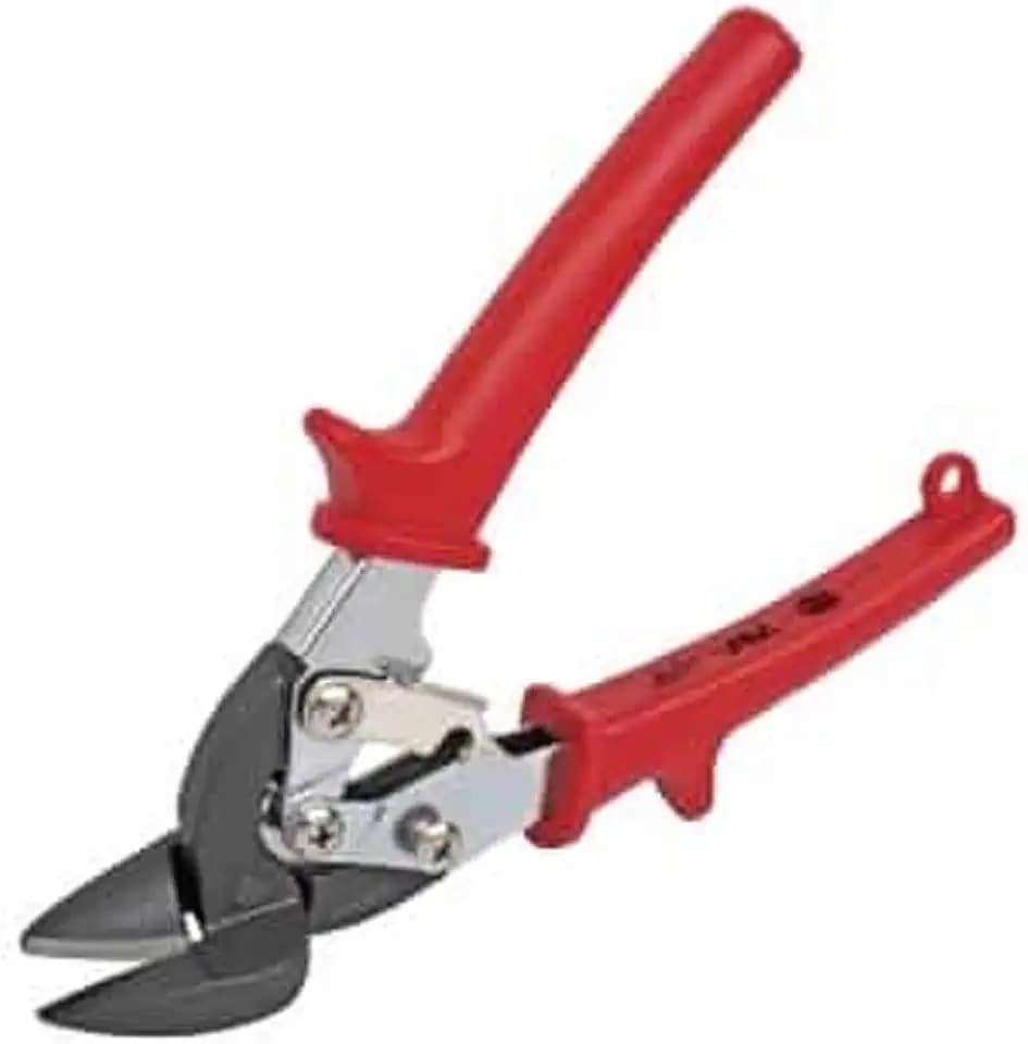 Malco AVs Mini Aviation Snips 7-1/8 Inch, 24 ga. capacity, Maneuverable Compact Length, Spring-actuated, handle (Left Cutting, Forged Steel Jaws, 7-1/8 Inch)