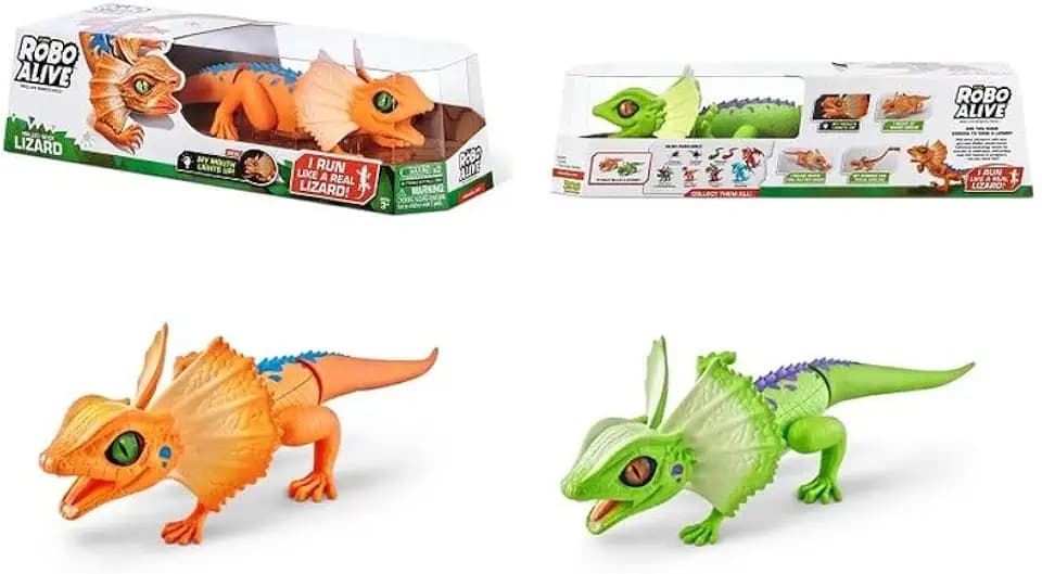 Robo Alive Lurking Lizard Series 3 Green by ZURU Battery-Powered Robotic Light Up Interactive Electronic Reptile Toy That Moves (Green)
