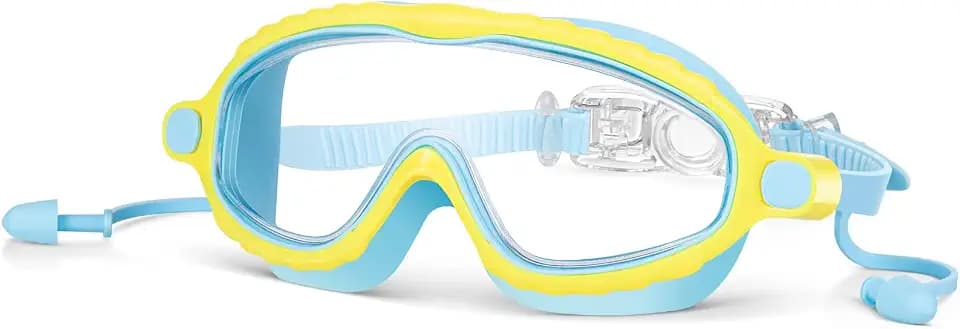 Portzon Wide View Swim Goggles, Unisex-Child Anti Fog Clear No Leaking Swimming Goggles