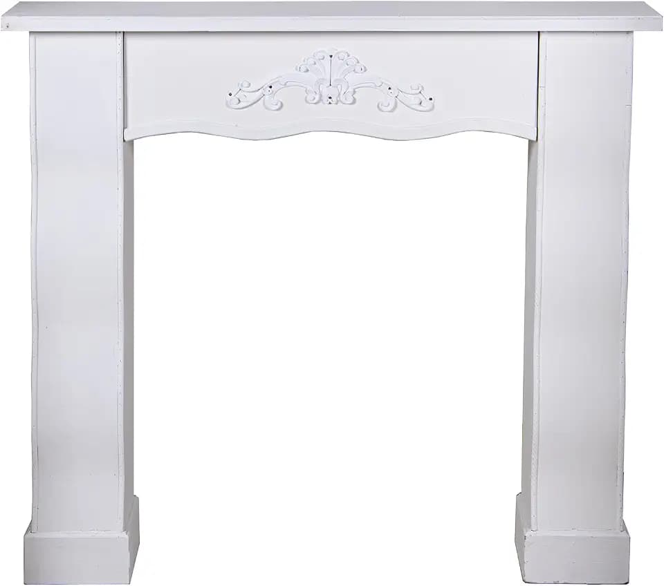 FRENTE CHIMENEA MADERA BLANCO_110X24X100CM, ABETO+DM