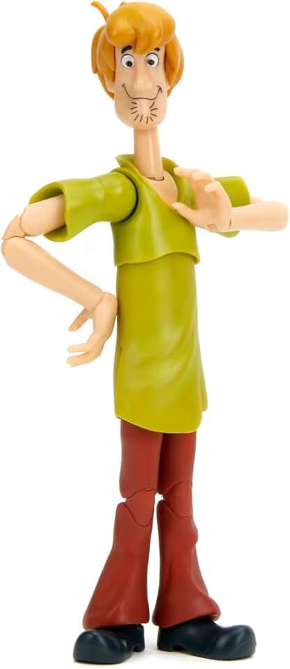 Jada Scooby-Doo! Wave 1 Shaggy Action Figure – 1:12 Deluxe Scale Toys – 6" Tall, Fully Articulated, Collector Packaging