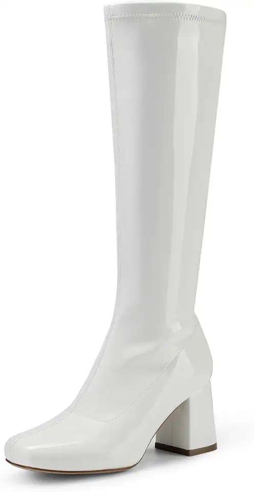DREAM PAIRS Women's Gogo Boots Chunky Knee High Boots