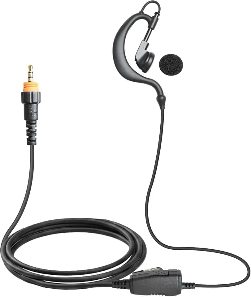 CLP-1010 CLP-1040 2-Way Radio Earpiece with Mic, Adjustable G Earhook Headset for Long Wear Security/Construction, Compatible with Motorola CLP-1010, CLP-1040, CLP-1060, and More