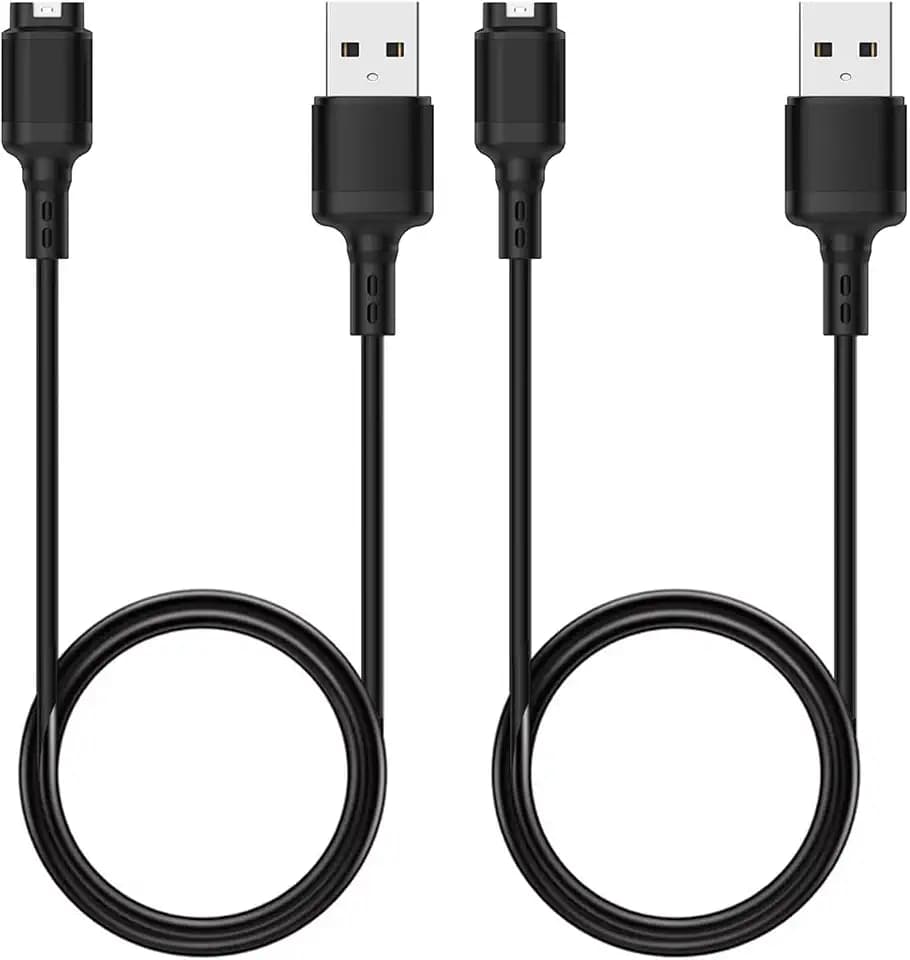 Kissmart USB A Charger Cable for Garmin Watch (2, Black)