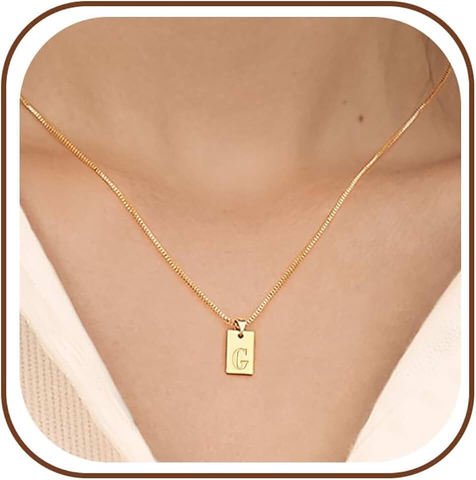 Gacimy 18K Gold Plated Initial Necklace for Women