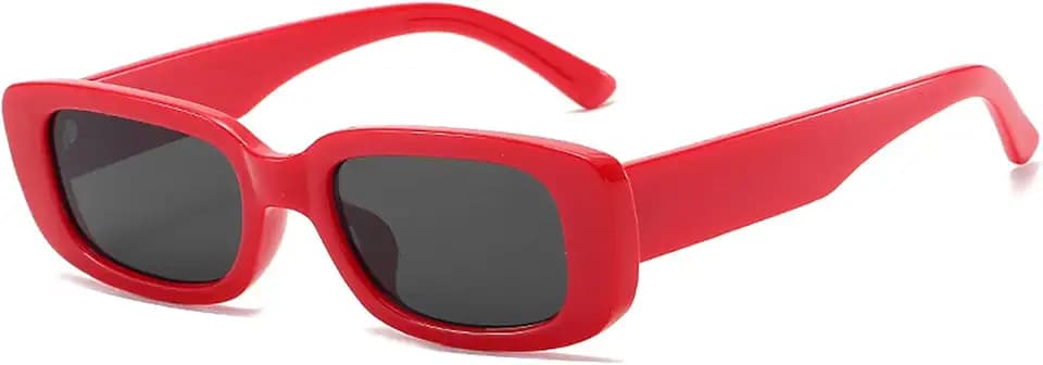Rectangle Sunglasses for Women Men Trendy Fashion Retro, 90s Y2K Vintage Narrow Square Frame Sunglasses Cool