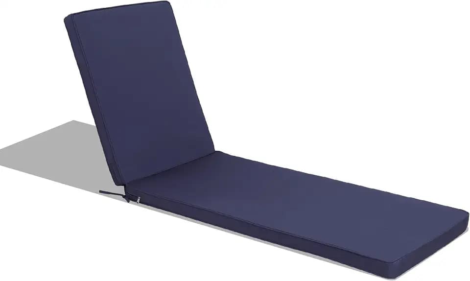 Only choice Outdoor Lounge Chair Cushions Patio Chaise Lounge Replacement Cushions Funiture Seat Cushions Chair Pads (Navy Blue-1 pc)