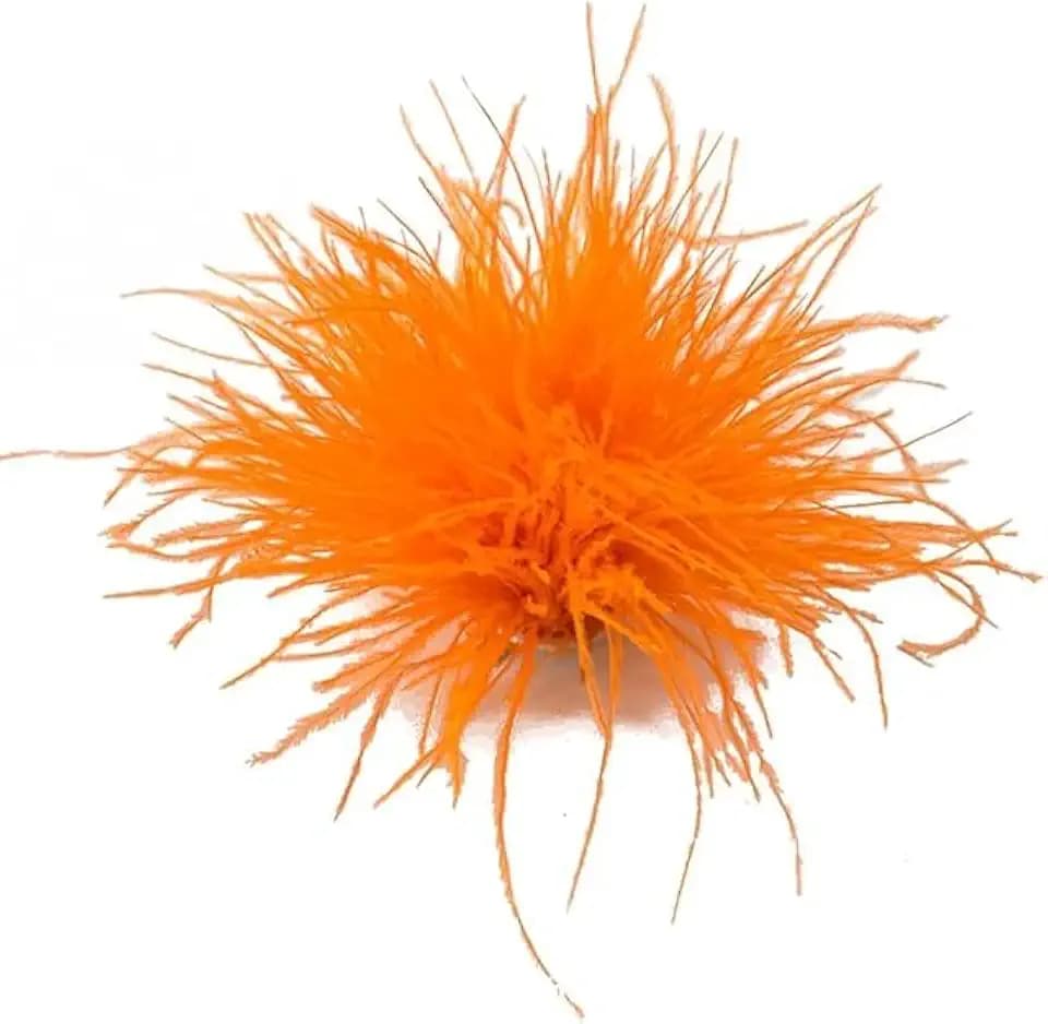 Orange Feather Brooch Feathers Corsages for Party Wedding Dress Decorations Ostrich Feather Hair Clip Lapel Pins Headwear Hairpin Hairband for Women Girl