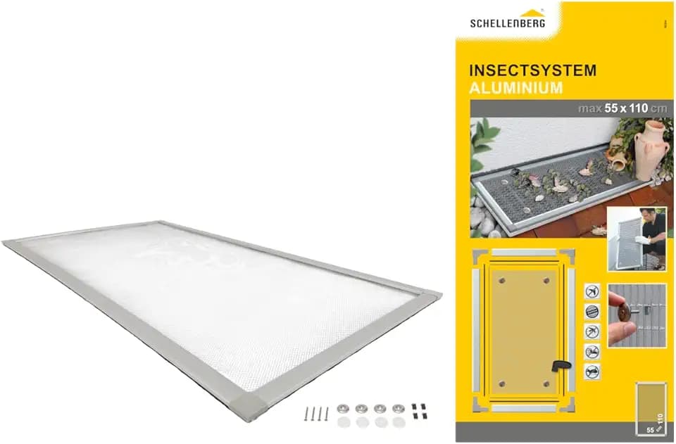 Schellenberg 50364 Lichtschachtabdeckung mit Alu-Rahmen, Sauberer Lichtschacht zur Kellerschachtabdeckung - 55 x 110 cm kürzbar, Aluminium