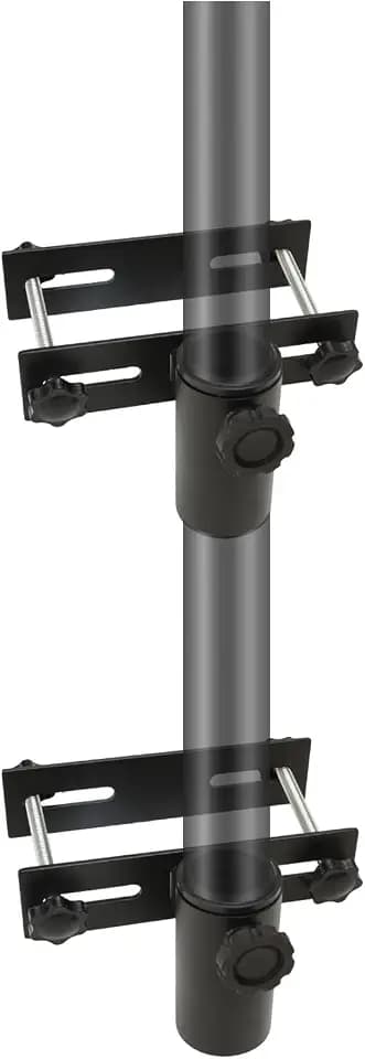 C-Hopetree Heavy Duty Metal Patio Umbrella Holder Clamp, Outdoor Adjustable Parasol Base Stand Bracket for Deck Railing Mount, 2PCS