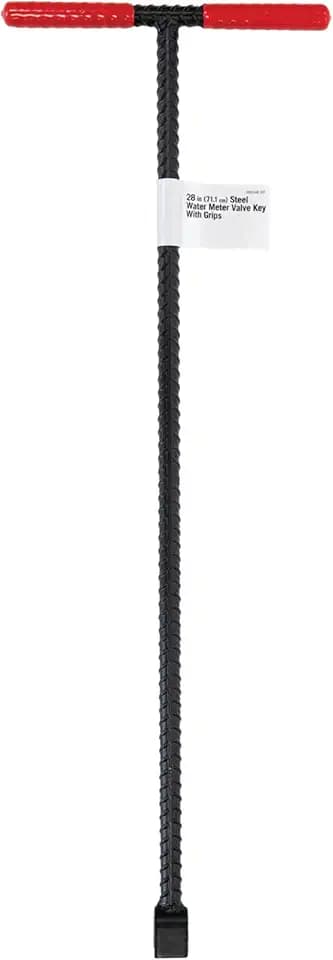 HOMESTEAD 28" Water Meter Key - Steel T Handle, Water Key Shut Off Tool with U-shaped Head