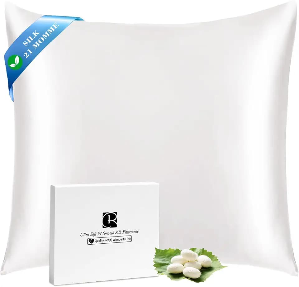 Ravmix Seidenkissenbezug 80x80 Maulbeerseide, für Haar & Haut, Elfenbein
