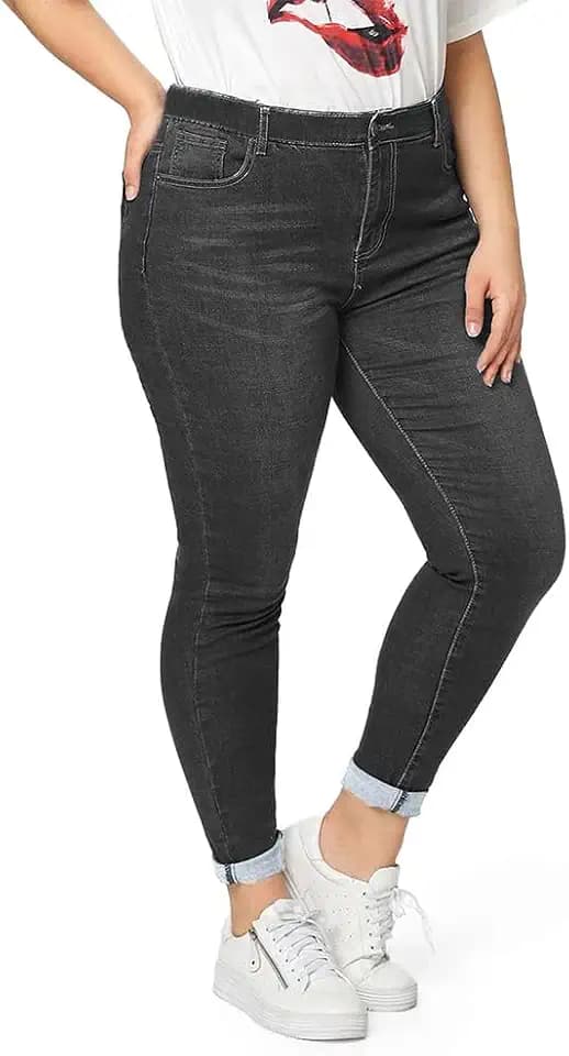 Lady Jeans Plus Size for Women High Waisted Stretchy Skinny Jeggings