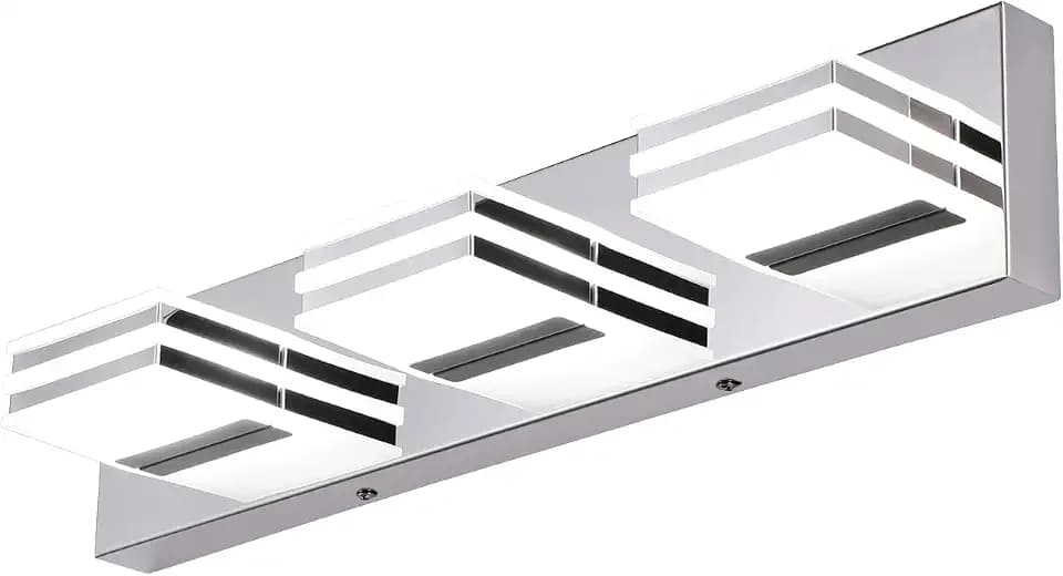 LED Vanity Lights 20in Bathroom Lights Fixtures over Mirror 3 Light LED Lighting Fixture for Bathroom 18W Mirror Lighting Fixture Modern Bath Light Bar Chrome Bath Lamps 6000K Vanity Wall Scone