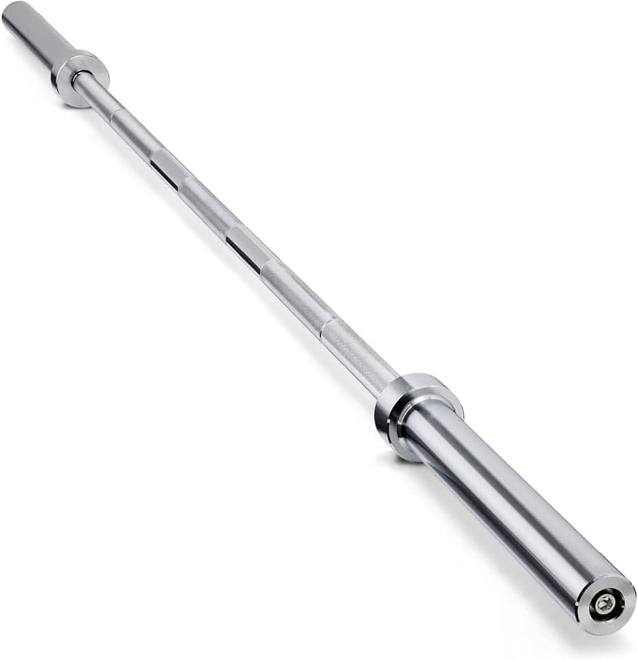 Amazon Basics 7ft Olympic Barbell Bar, 2" Diameter, Chrome Finish, 500-Pound Capacity