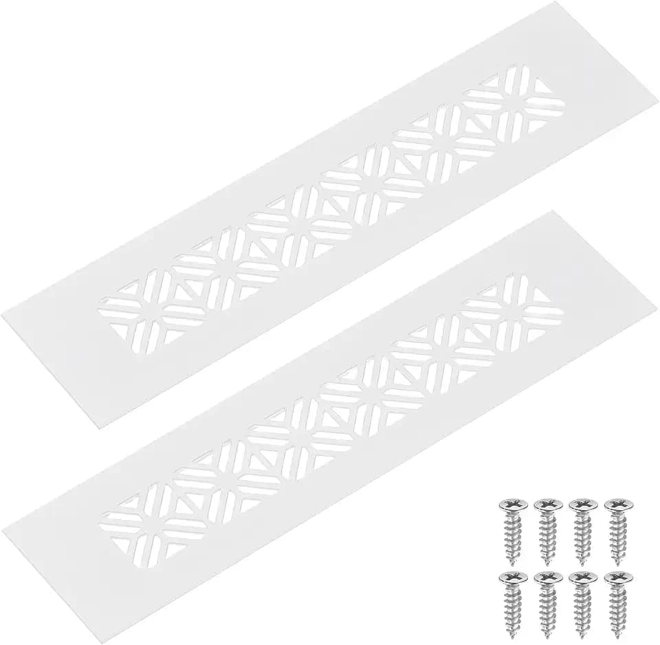 QUARKZMAN 2Stk Lüftungsgitter Tür Aluminiumlegierung 200x50mm/7.9x2"