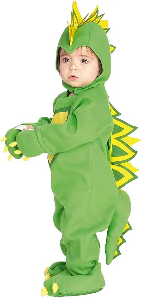 Rubie's Dragon Draki Kostüm für Babys von 1 bis 2 Jahren, Jumpsuit mit Mütze, Mütze und Hose. Offizielles Karneval, Weihnachten, Geburtstag, Party, Halloween.