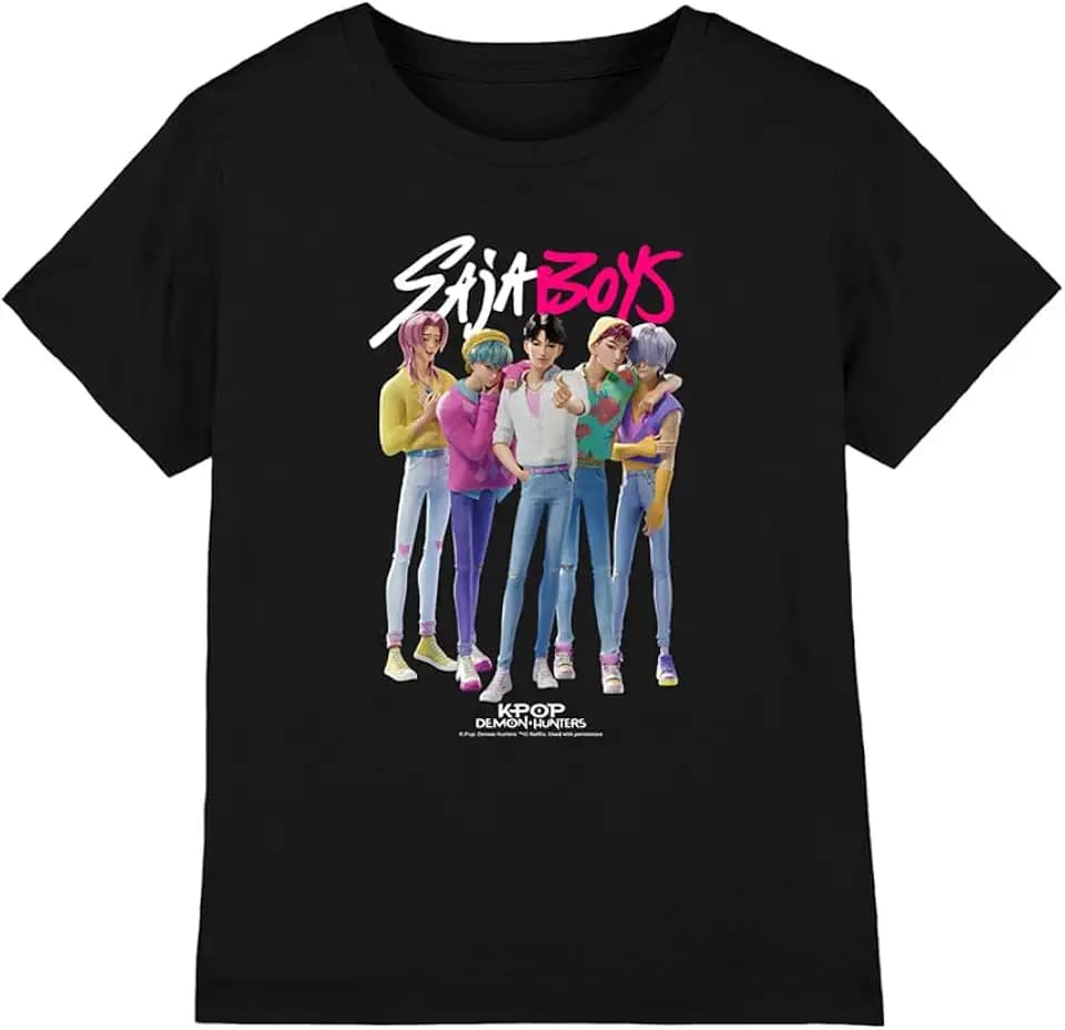 KPop Demon Hunters Unisex Kinder Kpop Demon Hunters - Saja Boys Boy Band Kids T Shirt T-Shirt (1er Pack)