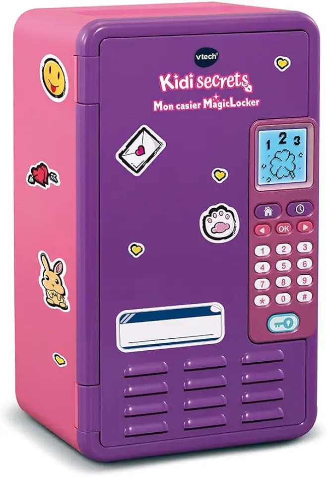 VTech - KidiSecrets, Mein MagicLocker Schließfach, Violett und Rosa, geheimer Safe mit Code, Lautsprecher, Spiele, Wecker, Schatzkiste zum Selbermachen, Geschenk für Kinder von 6 bis 12 Jahren –