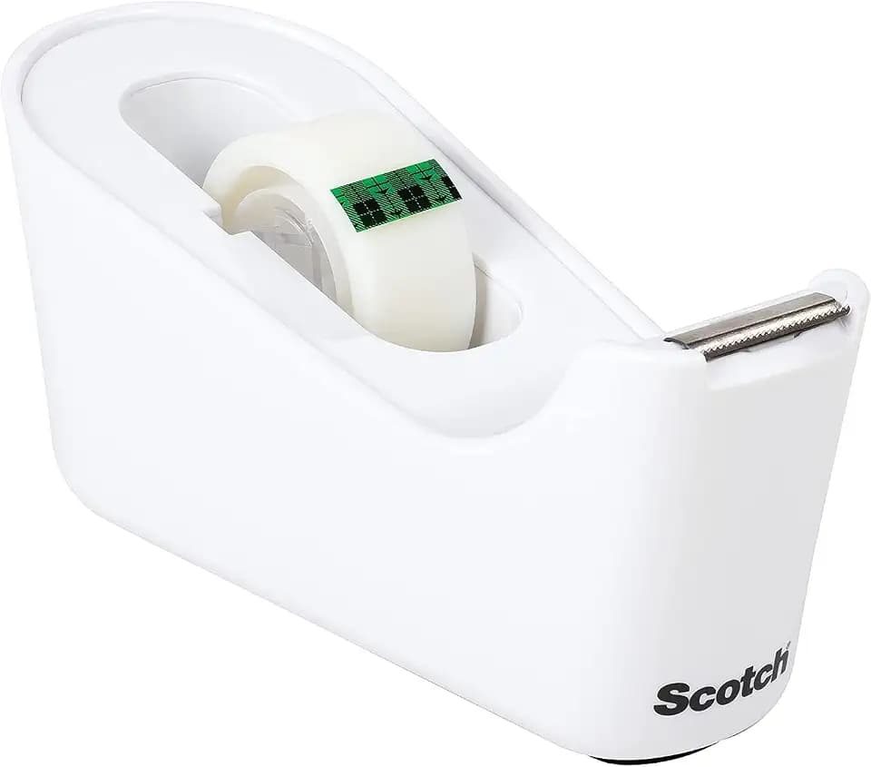 Scotch Klebebandabroller C18, Weiß + Magic Tape, 1 Rolle, 19 mm x 33 m
