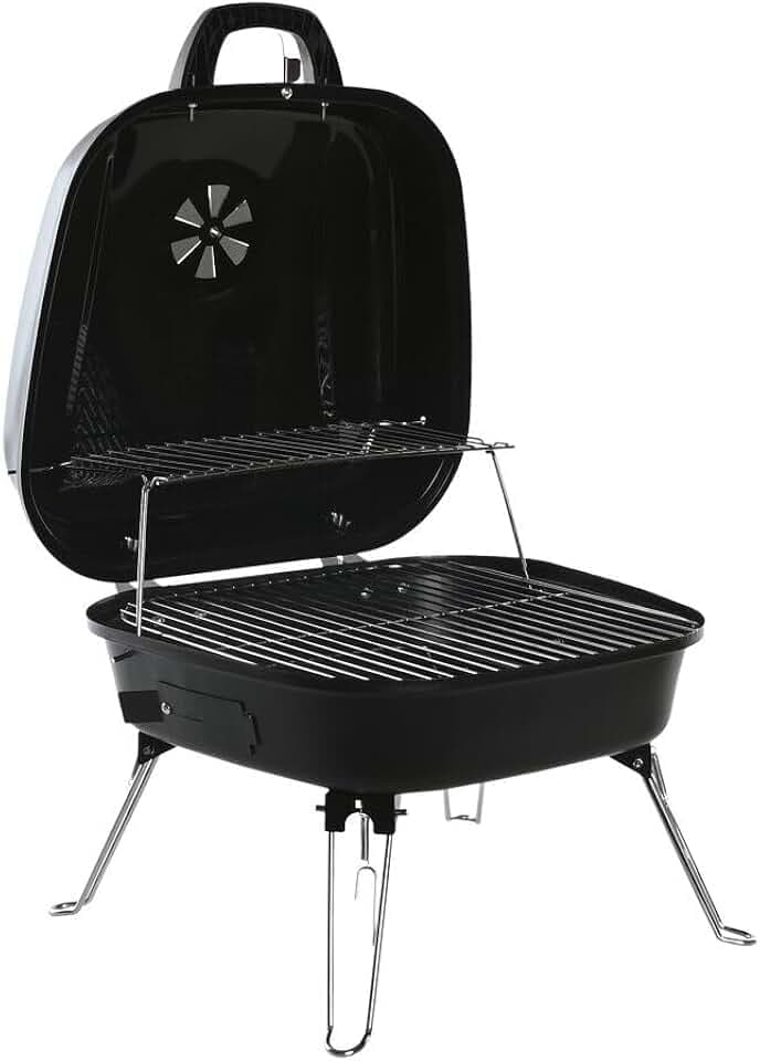 BARBACOA ACERO 44,5X42X34 SOBREMESA NEGRO