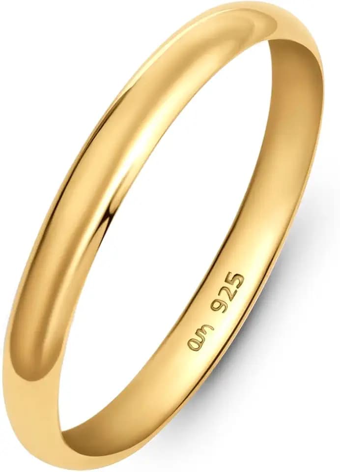 Amberta Hochzeitsringe aus 925 Sterling Silber für Damen und Herren, Eheringe mit Gelbgold- oder Roségold-Beschichtung | Eheringe für Paare 2 3 4 mm