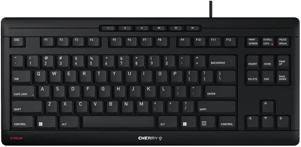 Cherry Stream Wired Keyboard Without Number Pad, Compact TKL