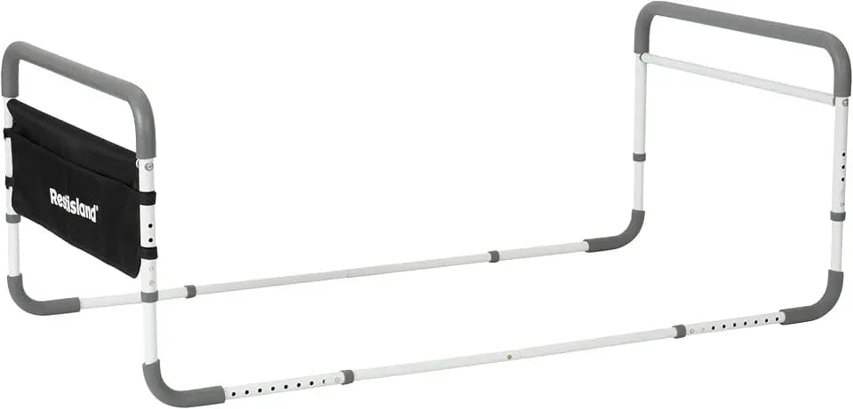 Dual Bed Side Hand Rail, Bed Assist Rail Adjustable Medical Hospital Assistive Devices Bed Rails for Elderly Adults, Fits Queen, Full & Twin Beds