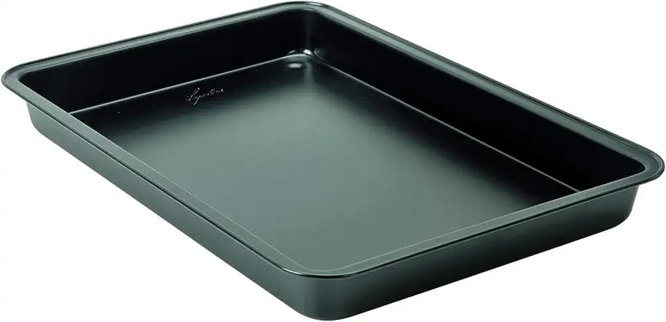 Lagostina Gustosa Bräter, rechteckig, aus Stahl, Antihaftbeschichtung, für Backofen, Schwarz, 42 x 29 x 4 cm