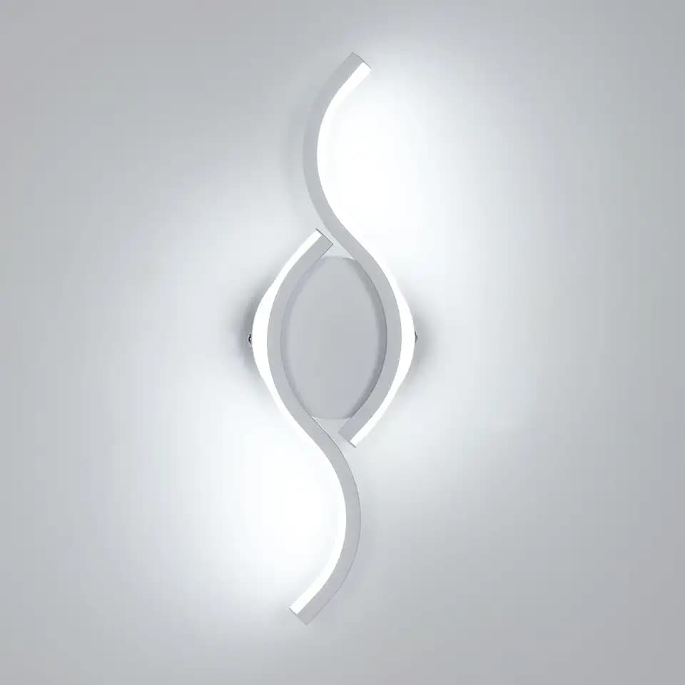 Comely LED Wandleuchte Innen, 12W 1350LM, Moderne Wandlampe für Wohnzimmer, Schlafzimmer, Flur, Kaltweiß 6500K, 355mm, Weiß, Energieeffizient