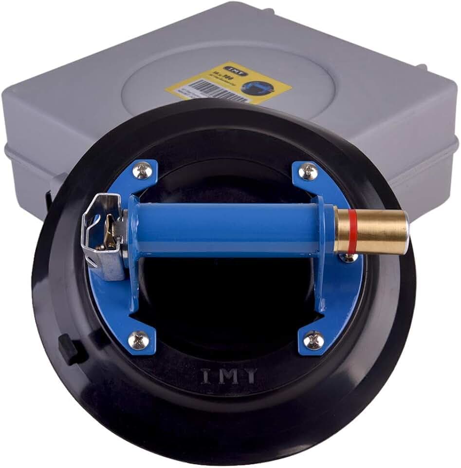 IMT Metal Suction Cup for Glass, Vacuum Pump Suction Cups to Lift Large Glass, with Metal Handle and Brass Pump, (9")
