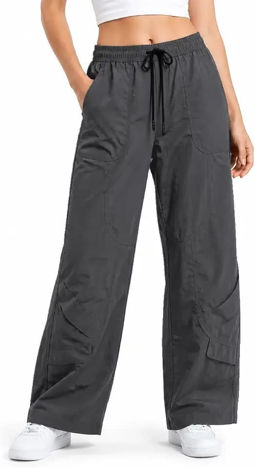 Women's Wide Leg Travel Pants, Pull-On Drawstring Waist & Pockets