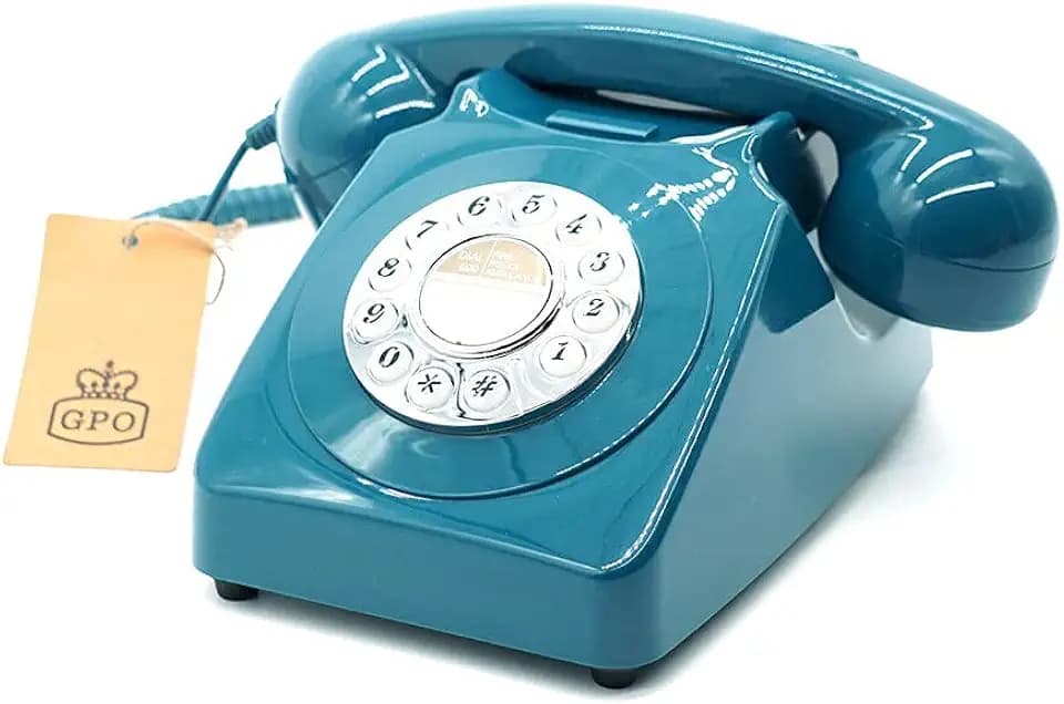 GPO 746PUSHAZU Nostalgie Telefon im 70er Jahre Design Azurblau