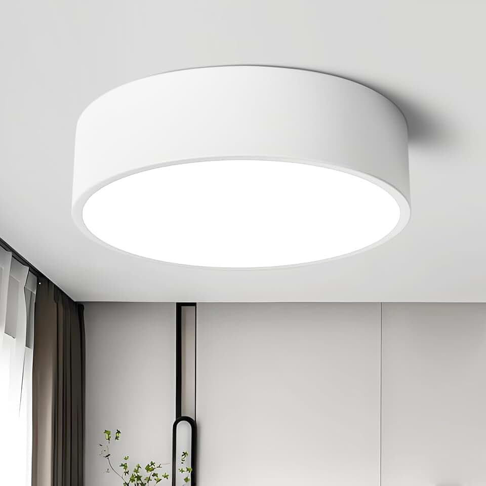 Dimmable LED White Flush Mount Ceiling Light Fixture,5CCT,11.8Inch