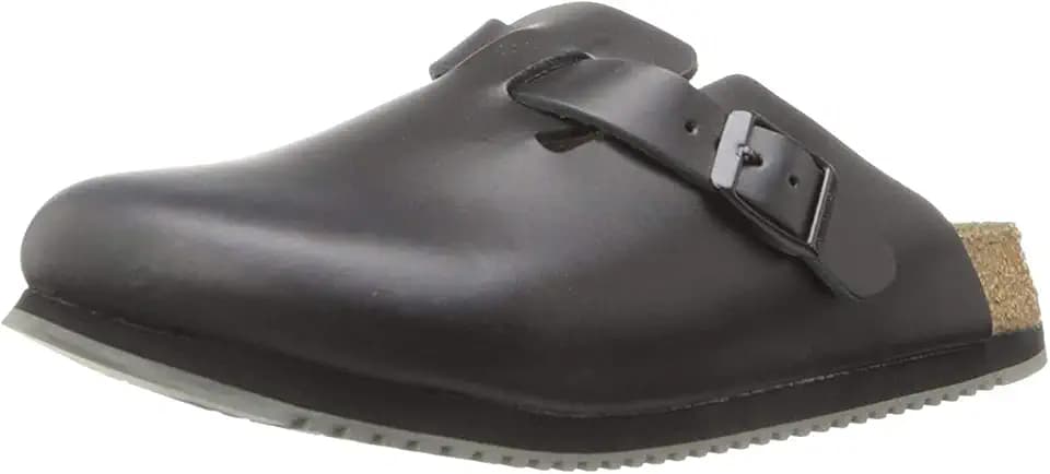Birkenstock Boston Super Grip aus Naturleder - Herren und Damen Clogs Berufsschuh - Rutschhemmende Gummi-Eva-Sohle nach EN ISO 20347 - Anatomisch geformtes Kork-Latex-Fußbett