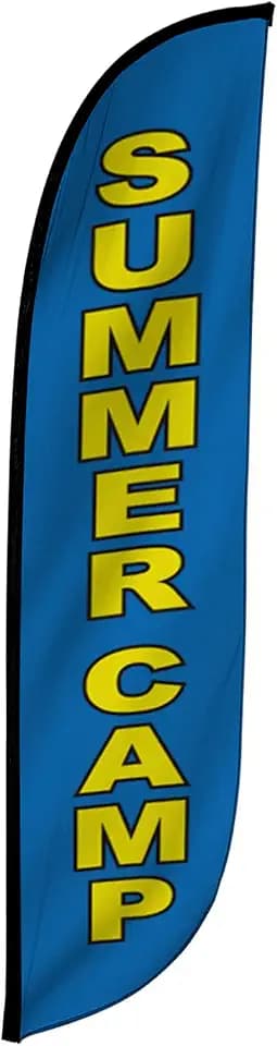 LookOurWay Feather Flag Banner - 12 Feet Tall Advertising Flags for Outdoor Business and Events Promotion - Swooper Flag Only - Enrollment Flags - Summer Camp (10M1200326)