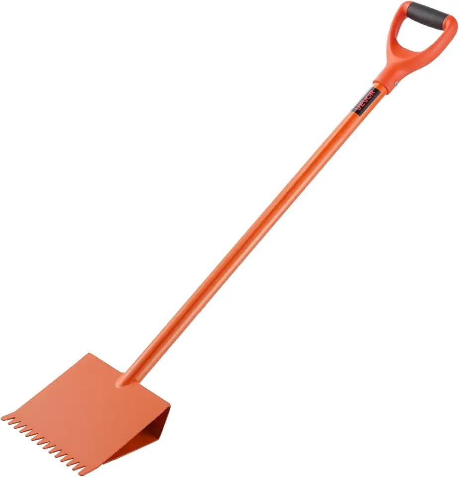 VEVOR Schindelschaufel, 1 Stk., Schindelentferner mit D-Griff, Dachtrenner aus hochhartem 45#-Stahl, Schieferabzieher, leichtes Werkzeug zum einfachen Abreißen von Dachpappe & Nägeln, Orange