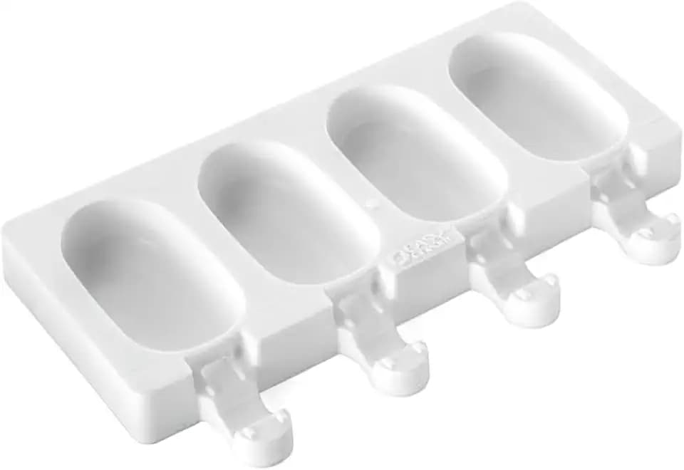 silikomart | GEL01M Silikon Eiscremeform MINI CLASSIC, Antihaft, 4 Eis, Packung mit 1 Kuchenform + 50 Holzstäbchen, Easy Ice Cream, 73 x 38 h 18 mm, Made in Italy