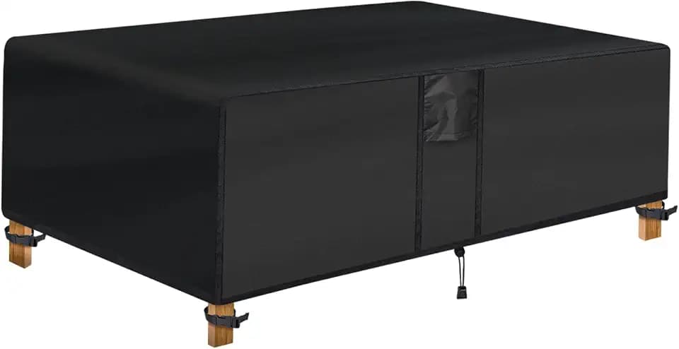 Outdoor Coffee Table Cover - Waterproof Rectangular Patio Coffee Table Cover (42L x 24W x 18H inches, Black) Outdoor Small Side Table Cover Patio Furniture Covers for Outdoor Furniture