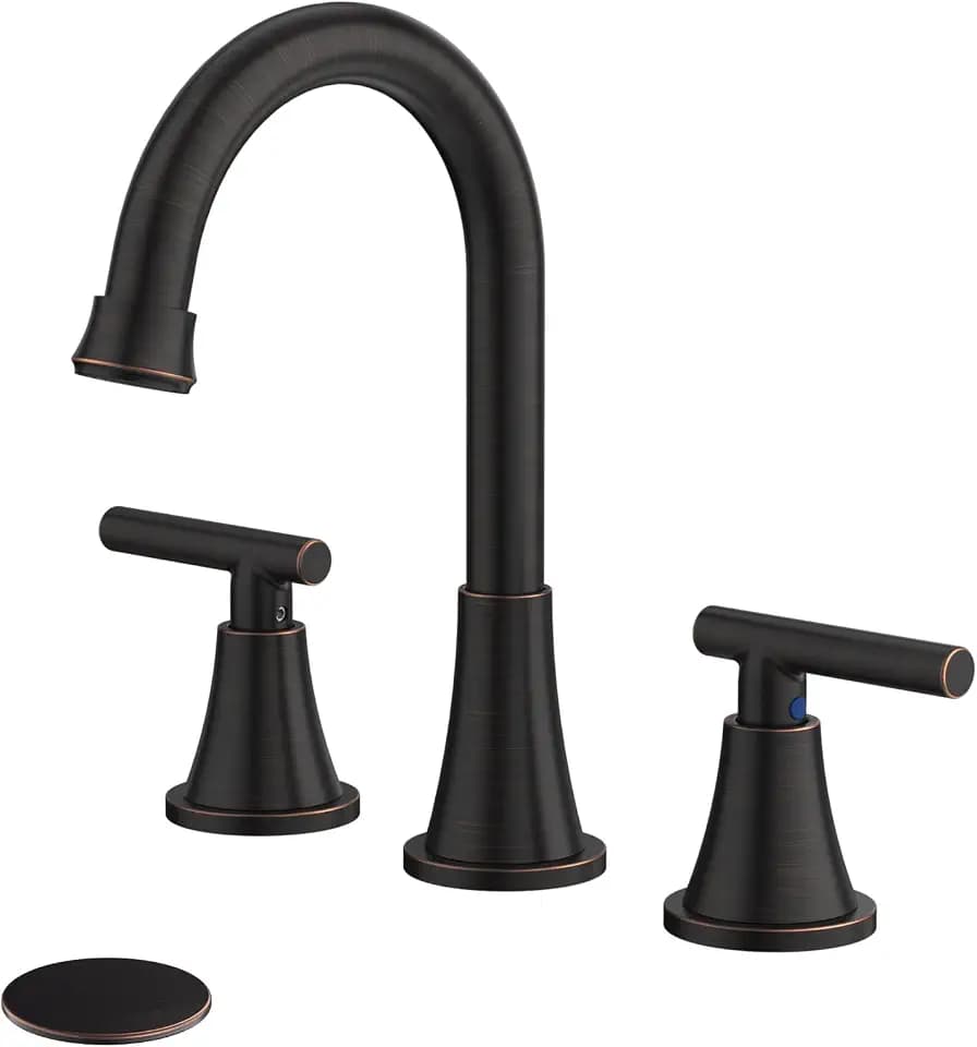 Bathroom Faucet 3 Hole, ORB Faucets with Pop-up Drain and Supply Lines