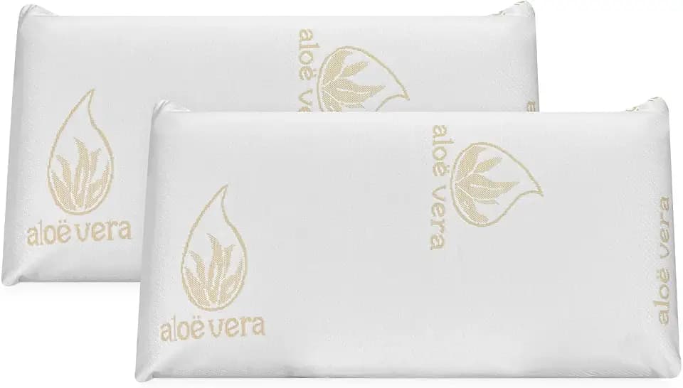DUÉRMETE ONLINE Viskoelastisches Kissen Aloe Vera Visco hervorragende Anpassungsfähigkeit mit Anti-Stress-Eigenschaften | 2 Stück à 90 x 40 cm