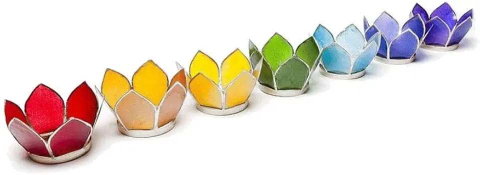 Etwas Finden, verschiedenen Lotus Teelichthalter, Glas, Silber, KLEIN, 7 Stück