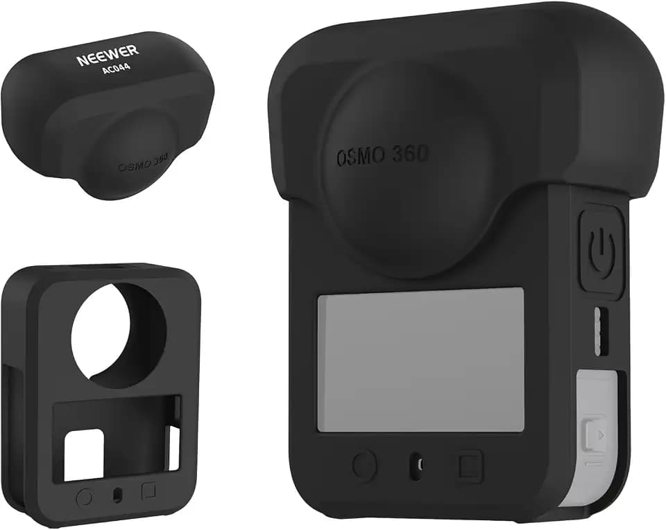 NEEWER Silicone Lens Cap & Body Shell Protector Cover Case for Osmo 360, Nonslip Soft Stable Anti Scratch Splash Resistant Portable Protective Sleeve Compatible with DJI OSMO 360 Action Camera, AC044