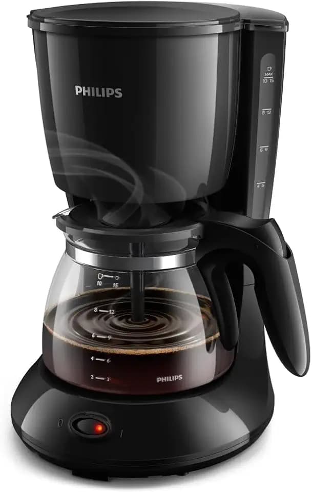 PHILIPS Filterkaffeemaschine Daily, Schwarz, 1,2 L Fassungsvermögen