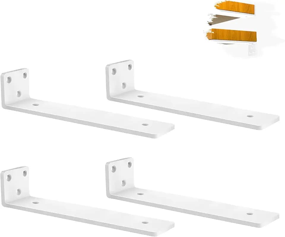 4 stück Regalhalterung Regalträger, Schwerlast Schwimmende Regalhalterungen für Wandanbringung DIY offenes mit Schraube und Ankern, Tragkraft 70 KG ( (Weiß, 30 cm) 12in