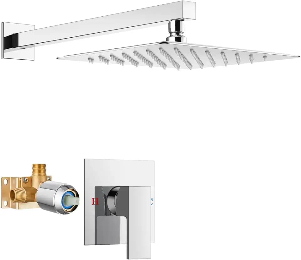 Airuida Shower Faucet Set,10 Inch Shower Valve Kit,Chrome Polish