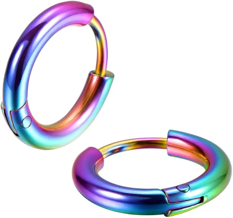 316L Surgical Stainless Steel Huggie Hoop Earrings 6mm 8mm 10mm 11mm 12mm 14mm Hypoallergenic Earrings Hoop Cartilage Helix Lobes Hinged Sleeper Earrings For Men Women
