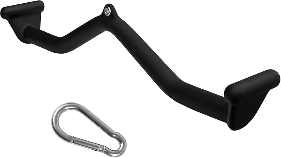 BLUSLM Lat Pull Down Bar T bar Row Attachment, V Bar Tricep Lat Pulldown Attachments, Back Strength Training Bar for Home Gym Exercise Cable Machine Attachments